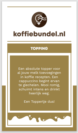 melk topping koffieautomaat koffiebundel.nl - Melk topping (4% melkvet) 750 gram - voor een stevige schuimlaag op de cappuccino uit uw koffieautomaat